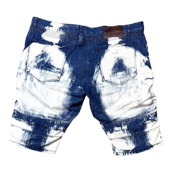 Blue Cult Denim Acid Wash Distressed Mens Shorts Size 42 100% Cotton Y2K Hip Hop - Picture 2 of 6